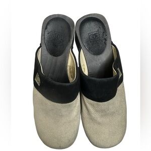 CHANEL Authentic Sports Line Sabot Sandals BeigexBlack COCO mark Women